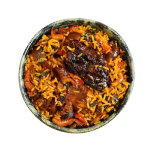 Native local jollof rice at ahmazing food